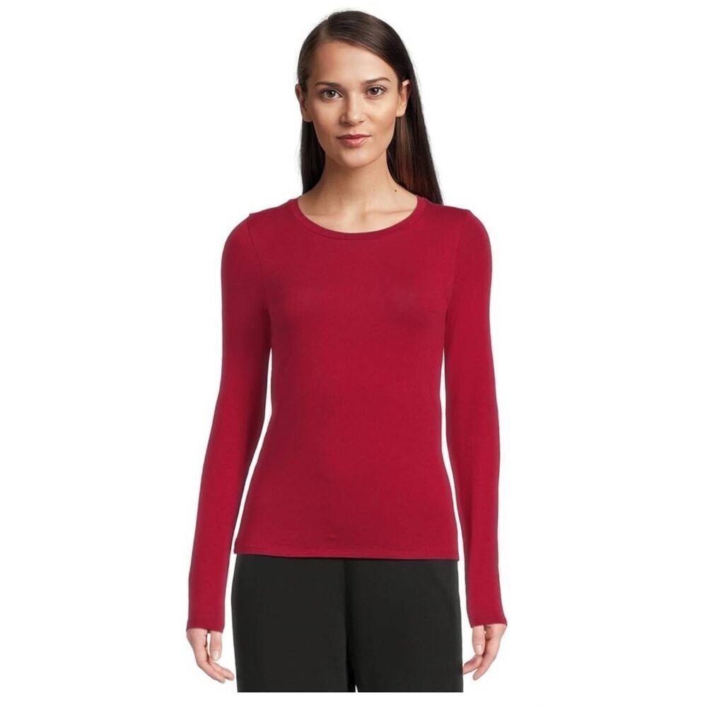 Eileen Fisher Garnet Crew Neck Knit L/S Top, NWT, PS